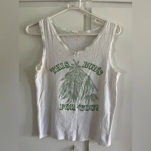 White vintage graphic tank.